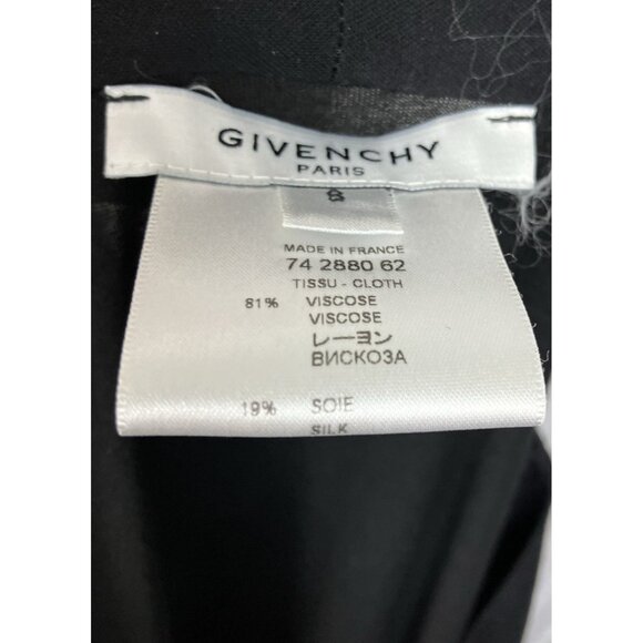 S Givenchy Bow Shoulder Stretch Cocktail Pencil Dress Black - Picture 5 of 6